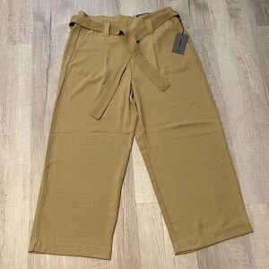 One by Chapter One Tan Crop Wide Leg Trousers with Elastic Waist.